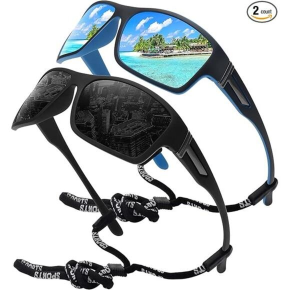 Polarized Sports Sunglasses UV400 Unbreakable Frame for Cycling Fishing Men - Picture 8 of 8